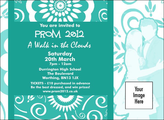 Turquoise Prom Invitation Product Front