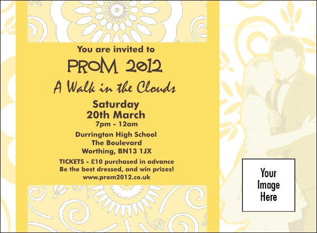 Yellow Prom Invitation Product Front