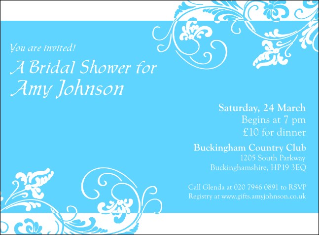 Blue Flowers Invitation