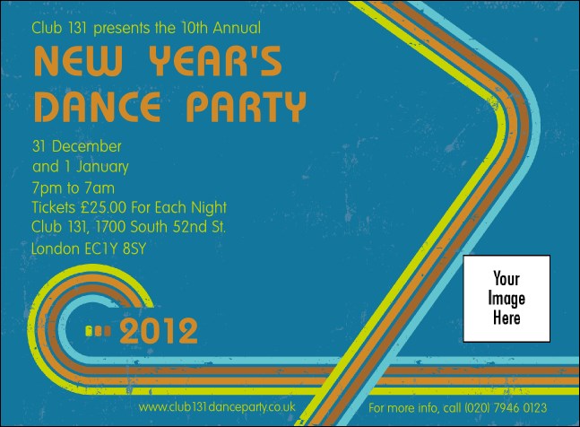 2012 Retro Rainbow Invitation