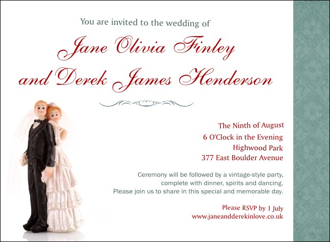 Vintage Bride and Groom Invitation