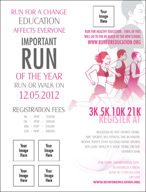 Run for a Cure Pink Invitation Product Front