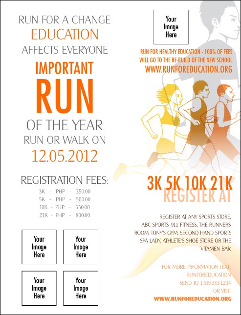 Run for a Cause Orange Invitation Product Front