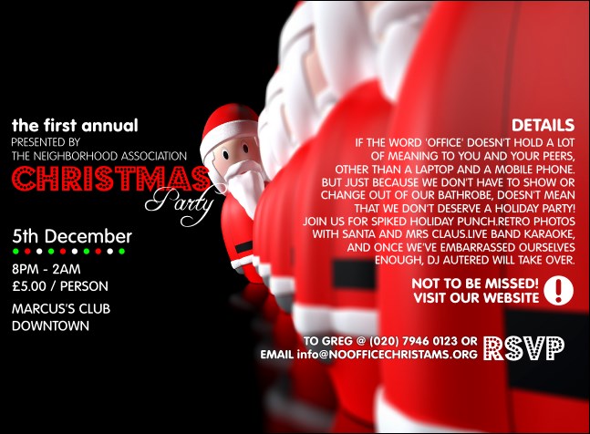 Santa Line Up Invitation