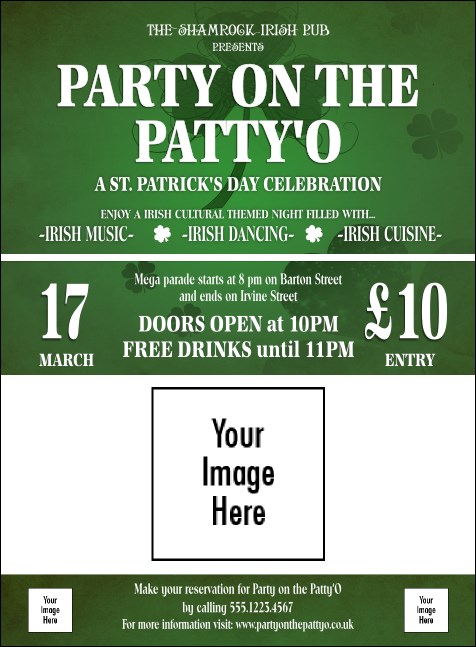 St. Patrick's Day Shamrock Invitation Product Front
