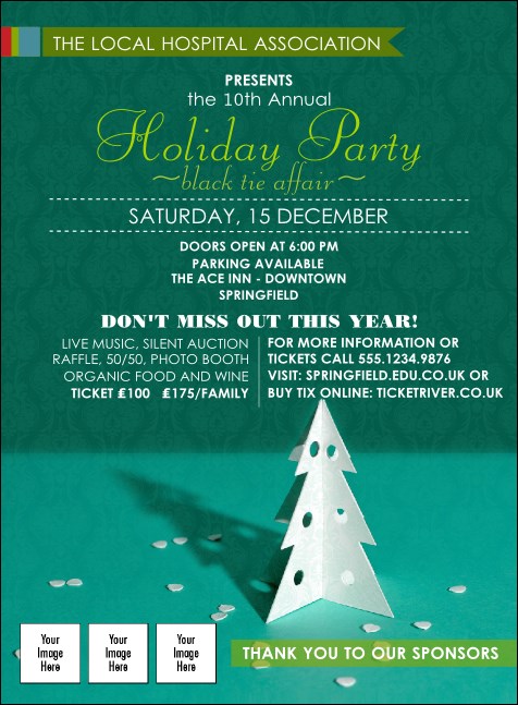 Paper Christmas Tree Invitation