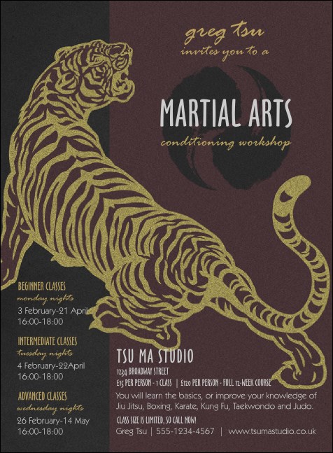Martial Arts Invitation Product Front