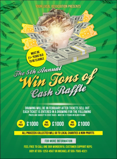 Cash Raffle Green Invitation