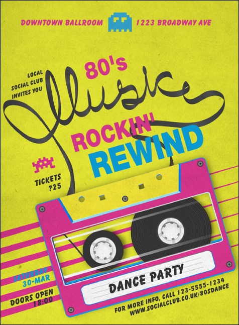 80s Music Invitation Product Front