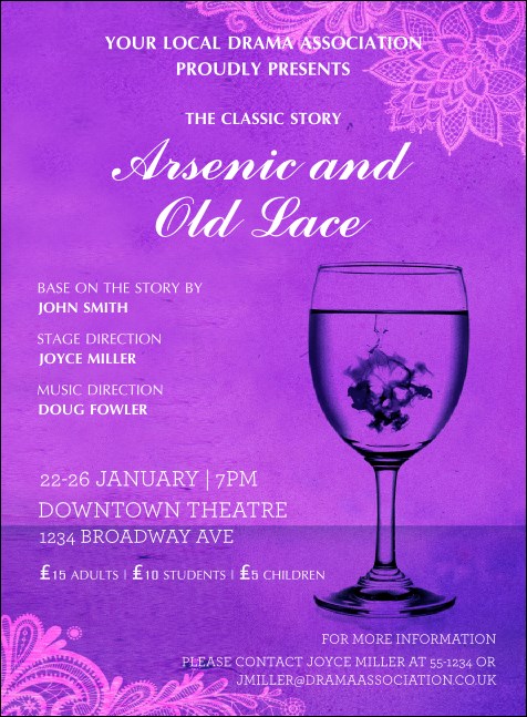 Arsenic & Old Lace Invitation