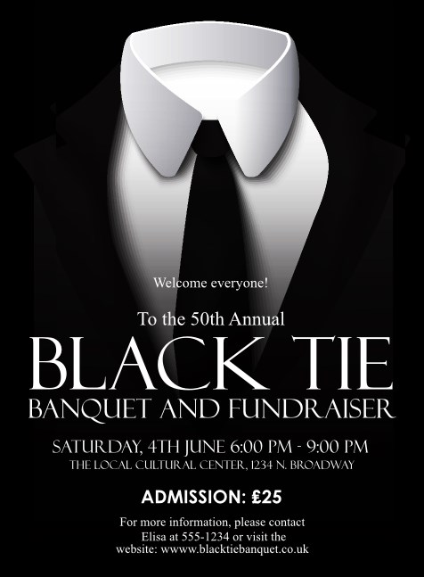 Black Tie Invitation Product Front