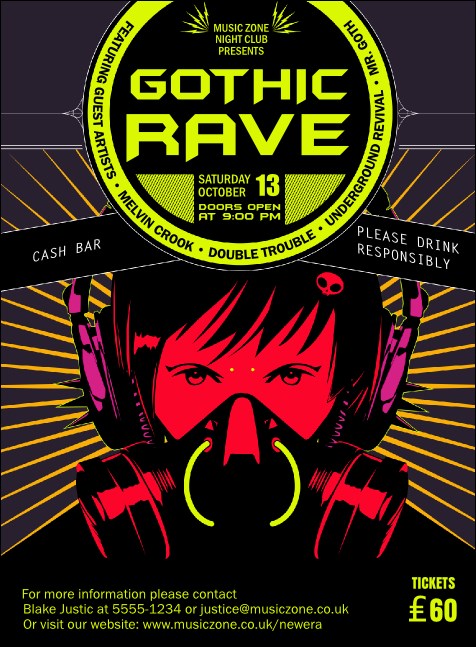 Goth Rave Invitation Product Front