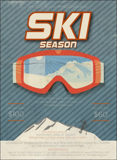 Ski Goggles Invitation
