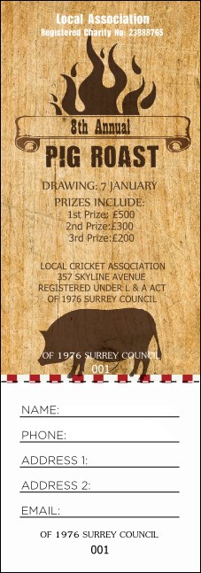 Pig Roast Raffle Ticket