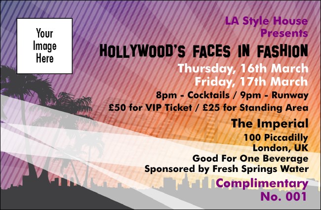Hollywood Drink Ticket Product Front