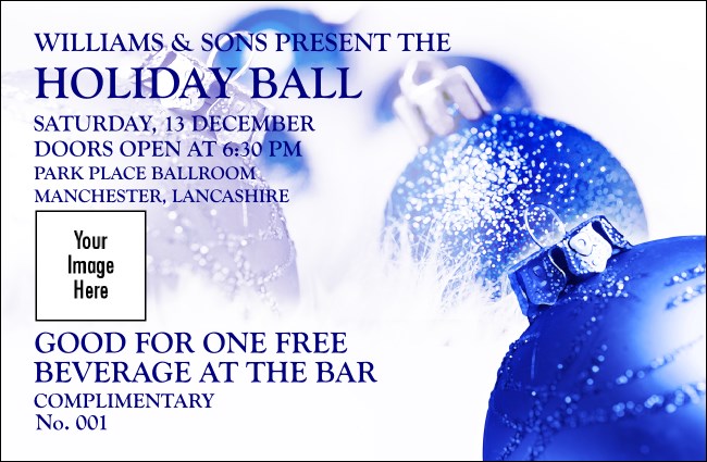 Christmas Ball Blue Drink Ticket