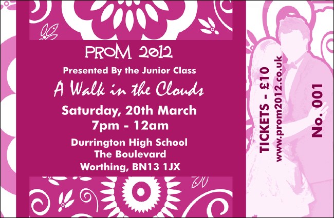 Fuchsia Prom Drink Ticket