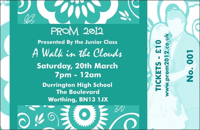Turquoise Prom Drink Ticket