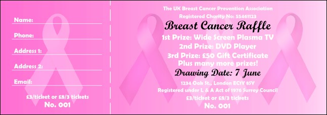 Pink Ribbon Raffle Ticket