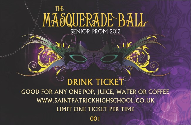 Masquerade Ball Drink Ticket