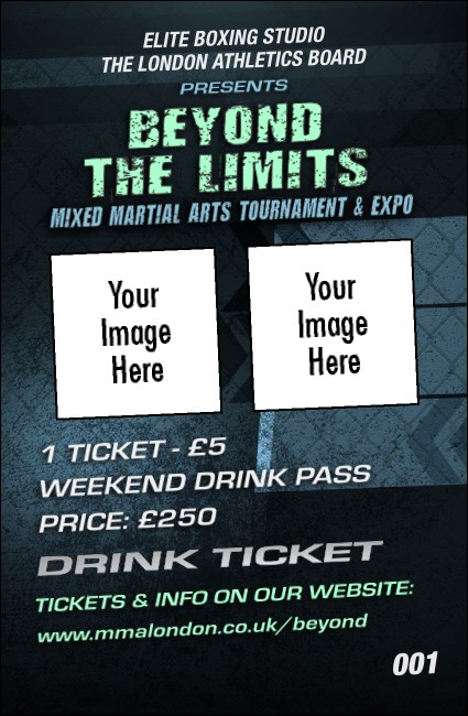 MMA Main Event Drink Ticket (Blue) Product Front