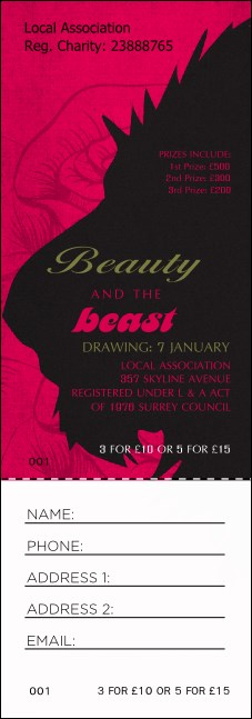 Beauty and the Beast Raffle Ticket