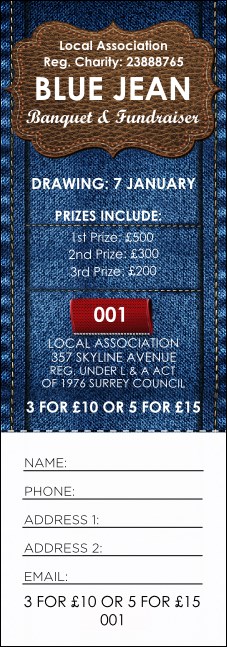 Blue Jeans Raffle Ticket