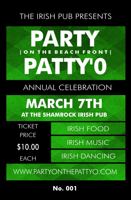 St. Patrick's Day Plaid Drink Ticket