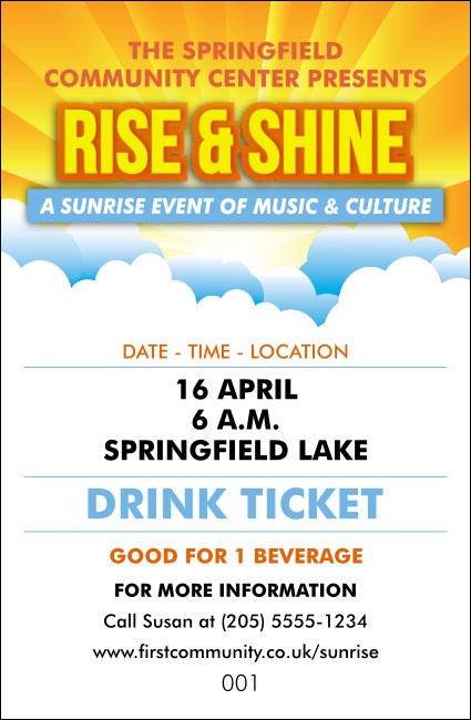 Sunrise Clouds Drink Ticket