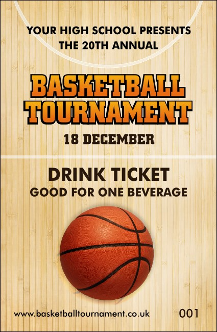 Basketball Court Drink Ticket Product Front