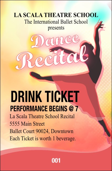 Dance Silhouette Drink Ticket