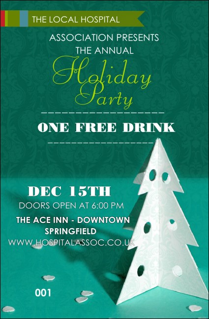 Paper Christmas Tree Drink Ticket Product Front
