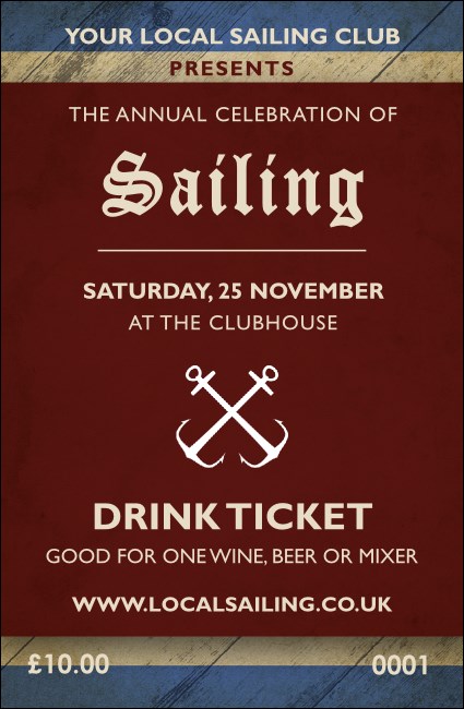 Sailing Drink Ticket Product Front