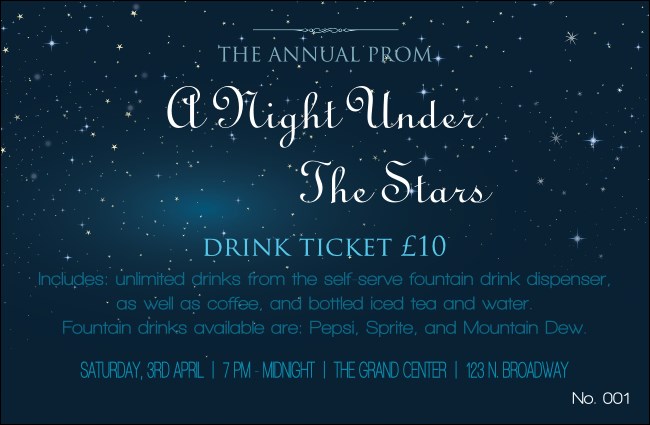 Star Theme Drink Ticket