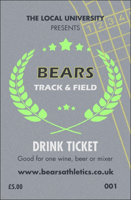 Track and Field Drink Ticket Product Front