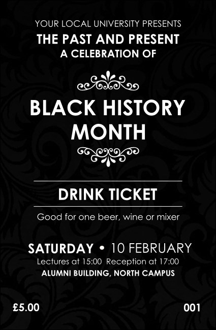 Black History Month Drink Ticket Product Front