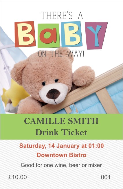 Baby Shower Teddy Drink Ticket