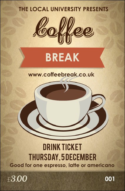 Coffee Drink Ticket Product Front