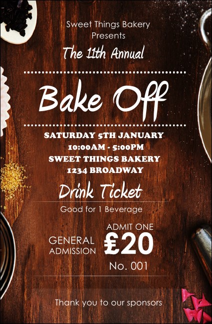 Baking Drink Ticket Product Front