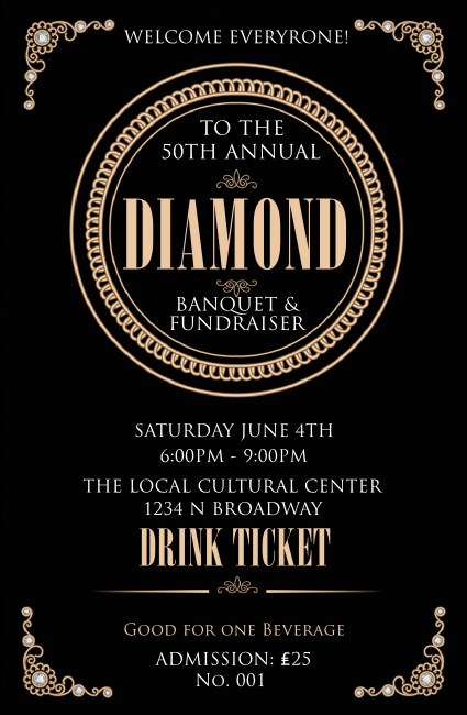 Diamonds Black Drink Ticket