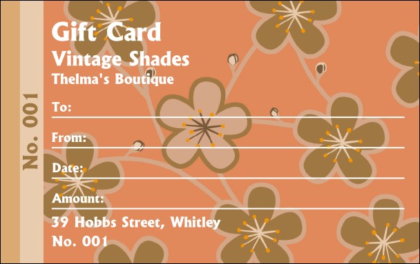 Retro Flowers Gift Card Product Front