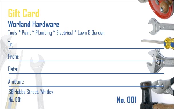 Hardware Gift Card Product Front