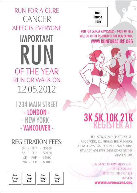 Run for a Cure Pink Postcard