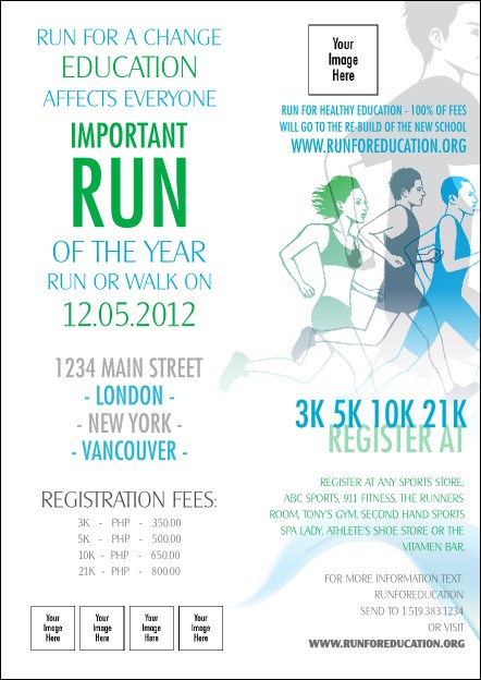 Run for a Cause Blue/Green Postcard Product Front