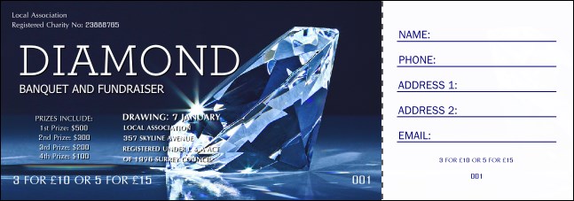 Diamond Raffle Ticket Product Front