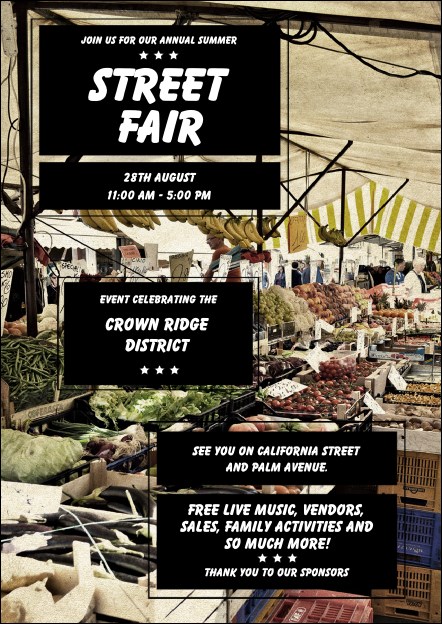 Street Fair Market Postcard