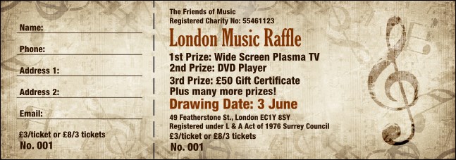 Music Festival 2 Raffle Ticket