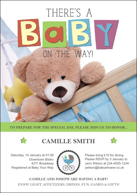 Baby Shower Teddy Logo Postcard