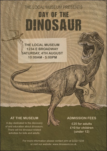 Dinosaur Illustrated Postcard Product Front