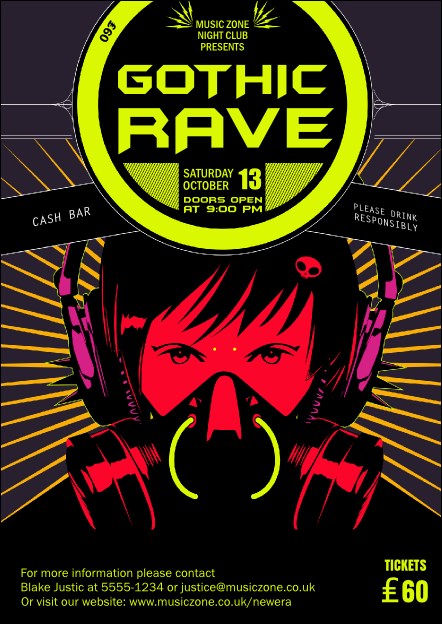 Goth Rave Postcard Product Front